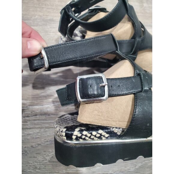 Donald Pliner Lido Snake Print Leather Wedge Open Toe Gladiator Sandals Sz 6.5M - Picture 12 of 16